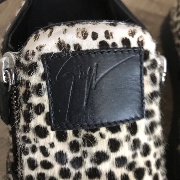 GIUSEPPE ZANOTTI Faux CHEETAH Fur SNEAKERS Shoes - Picture 5 of 9